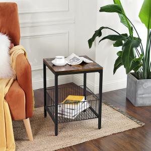 China Side Table with Metal Basket for Sale, Industrial End Table, Small Side Table, LET35BX wholesale
