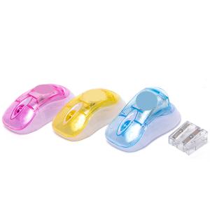 China Mouse Cute Shape Double Hole Kids Pencil Sharpener PS Plastic wholesale