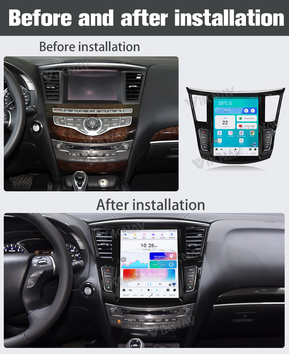 Viknav Car Radio For Infiniti QX60 (2011-2020) 12.3 inchAuto Audio Video WiFi Wireless CarPlay Upgrade Multimedia player