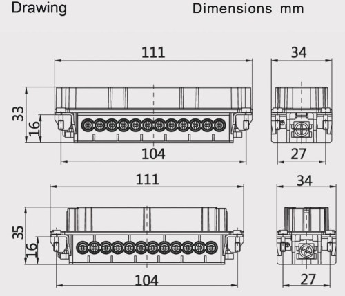 48Pin male insert