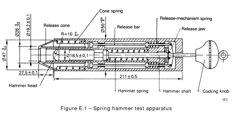 IEC 60068-2-75 Impact Testing Machine Spring Hammer Test Apparatus 0.2J Energy
