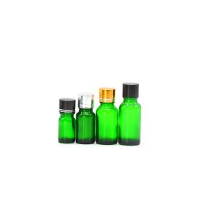 China 50ml green Glass Oil Bottles With Gold ALuminum dropper wholesale