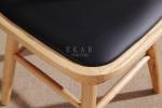 Pu Leather Ash Wooden Frame High Back European Upholstered Dining Chair