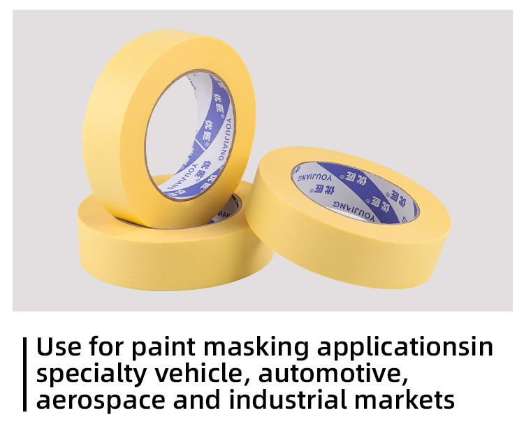 Automotive Body Shop Crepe Painters Masking Tape With 120 Degree Temperature Resistance
