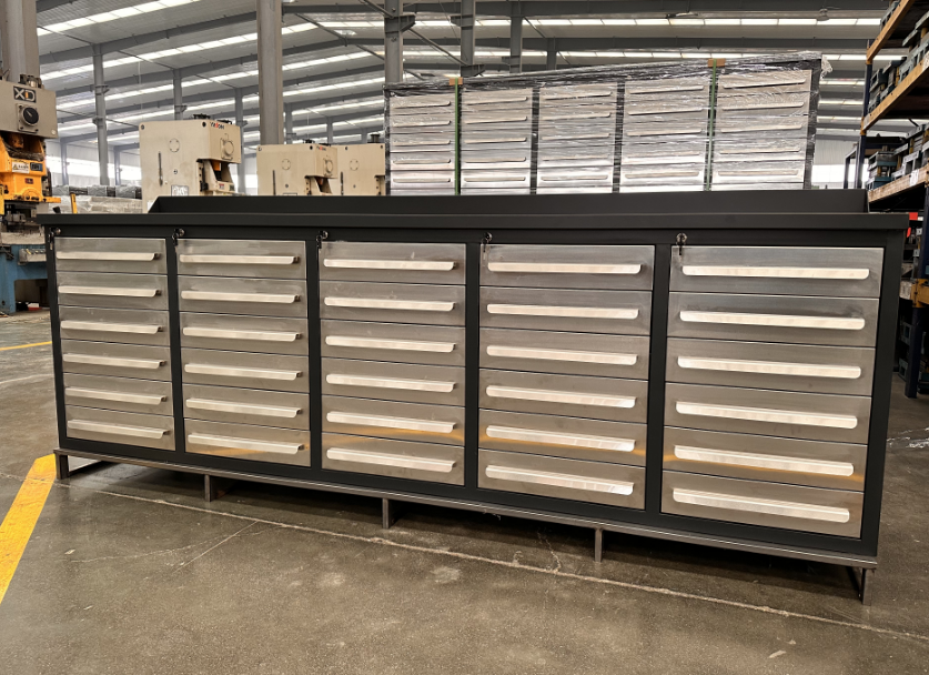 Industrial Heavy Duty Metal Workbench with Cabinet and Drawers