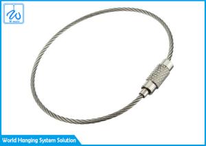 China Wire Ring Tag Cable Loop Key Ring , Luggage / Clothing Tag Wire Rope Key Ring wholesale