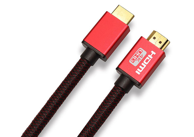 High Speed Compatible Male To Male Ethernet Custom Gold Plated Nylon-Braided 4K 60Hz Hdmi  Cable