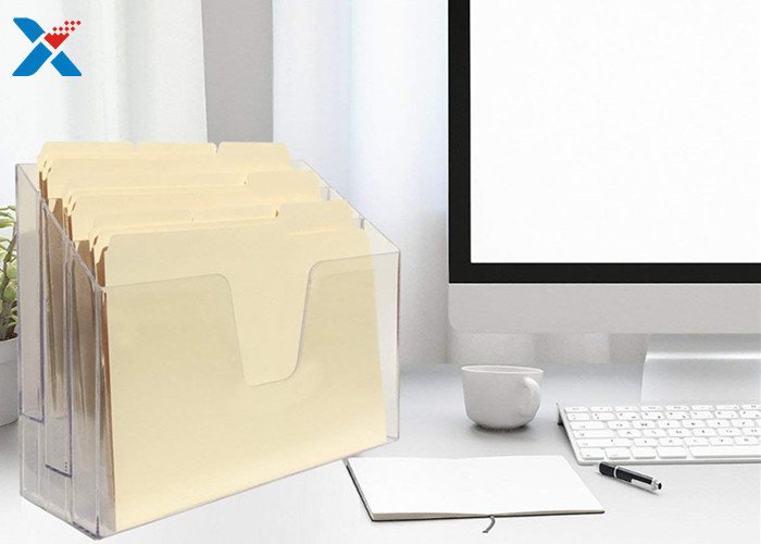 Office Clear Acrylic Magazine Holder , Acrylic Brochure Holders Eco - Friendly