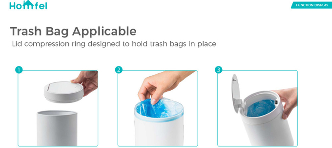 Press Open 1.5L Stainless Steel Desktop Mini Trash Bin for Office and Home Waste Disposal