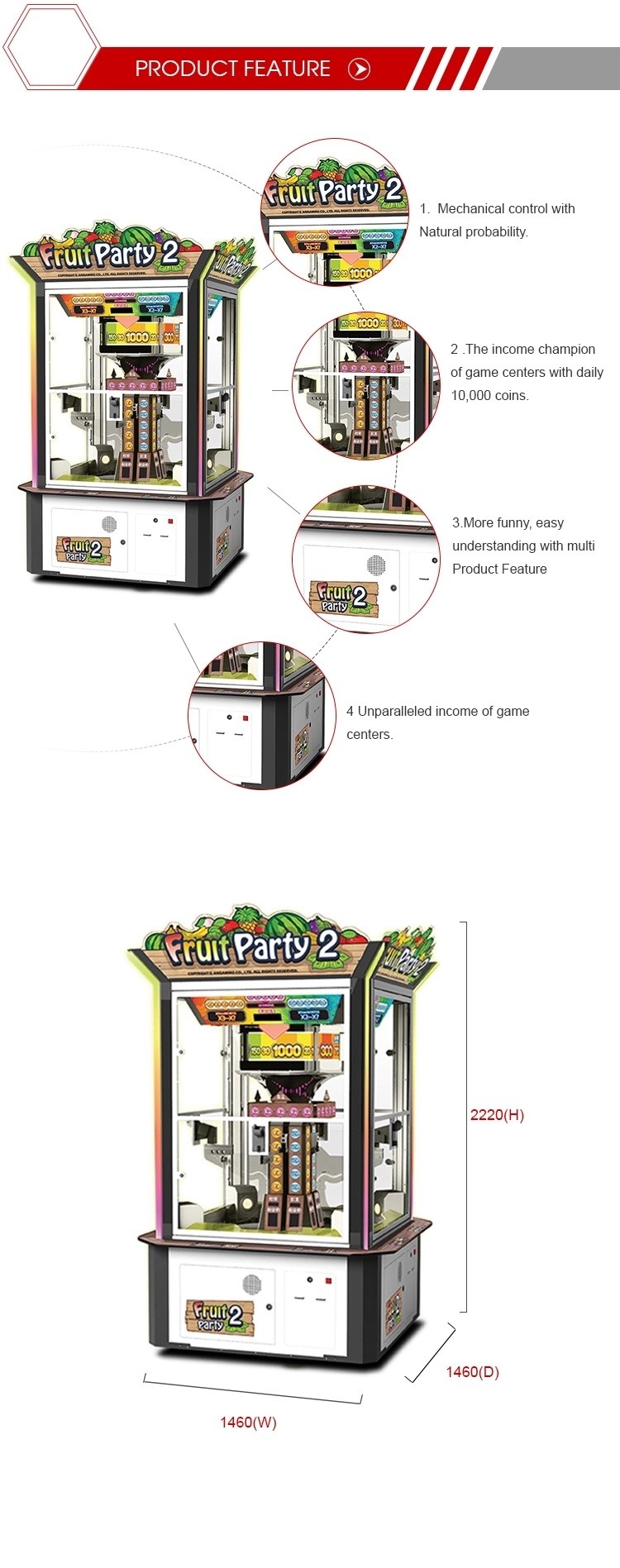 Leisure Center Redemption Arcade Machines / Amusement Game Machine