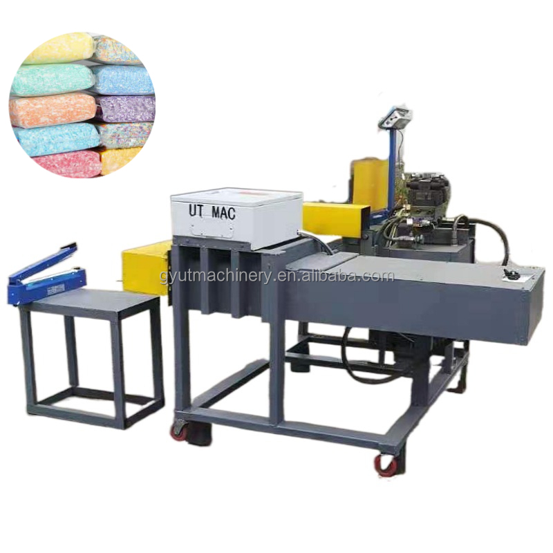 Electric Driven Vacuum Compress Foam Baler Machine for Used Clothing Waste Recycling