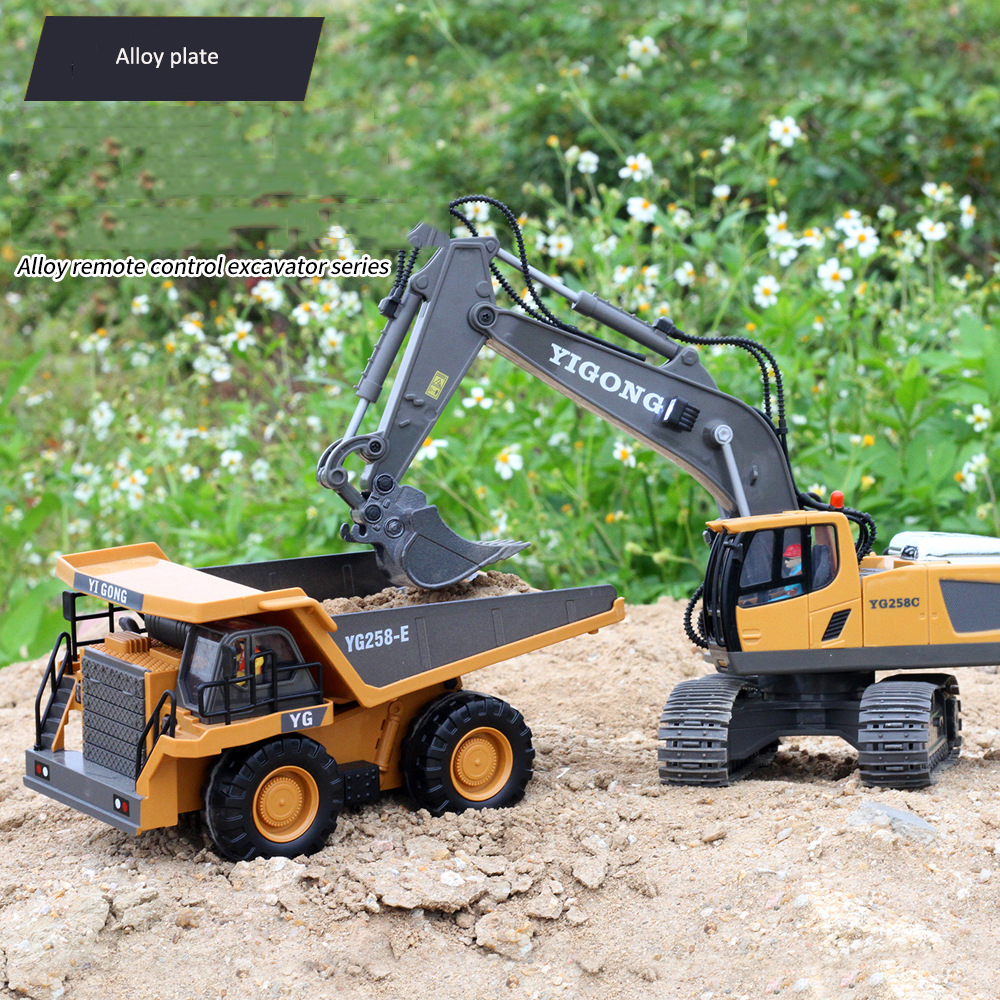 Exciting Children's Car Gifts Alloy Engineering Vehicle Series Remote Control Excavator