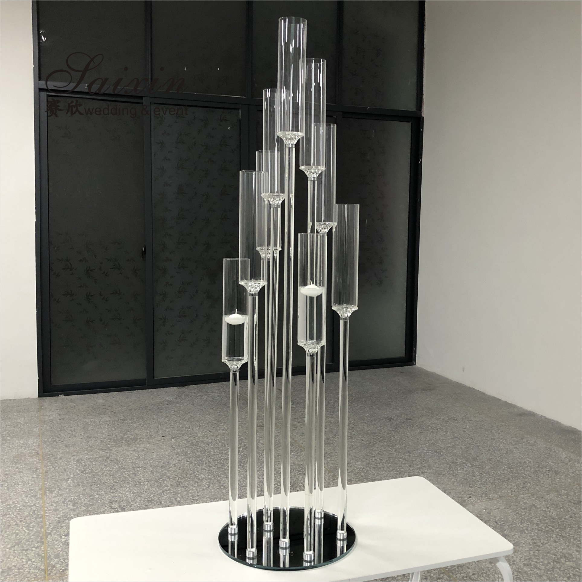 9 Candle 5 Candle 3 Candle Crystal Candle Holder For Floating Candle 130CMx35cm