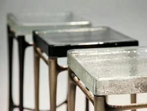 China Stylish Flat Furniture SGS Sandblast Sand Carved Glass wholesale
