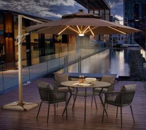 China Sun Outdoor Aluminum Beach Umbrella LED Light Parasol 2.7M wholesale