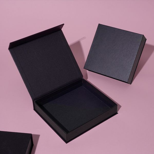 Book-Shaped Box Matte Film Leather Paper Magnetic Closure Box Gift Box Hard Cardboard Square Flap Box