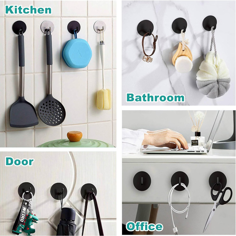 Sturdy Stainless Steel Strong Adhesive Heavy Duty Waterproof Shower Hook Adhesive Wall Hooks