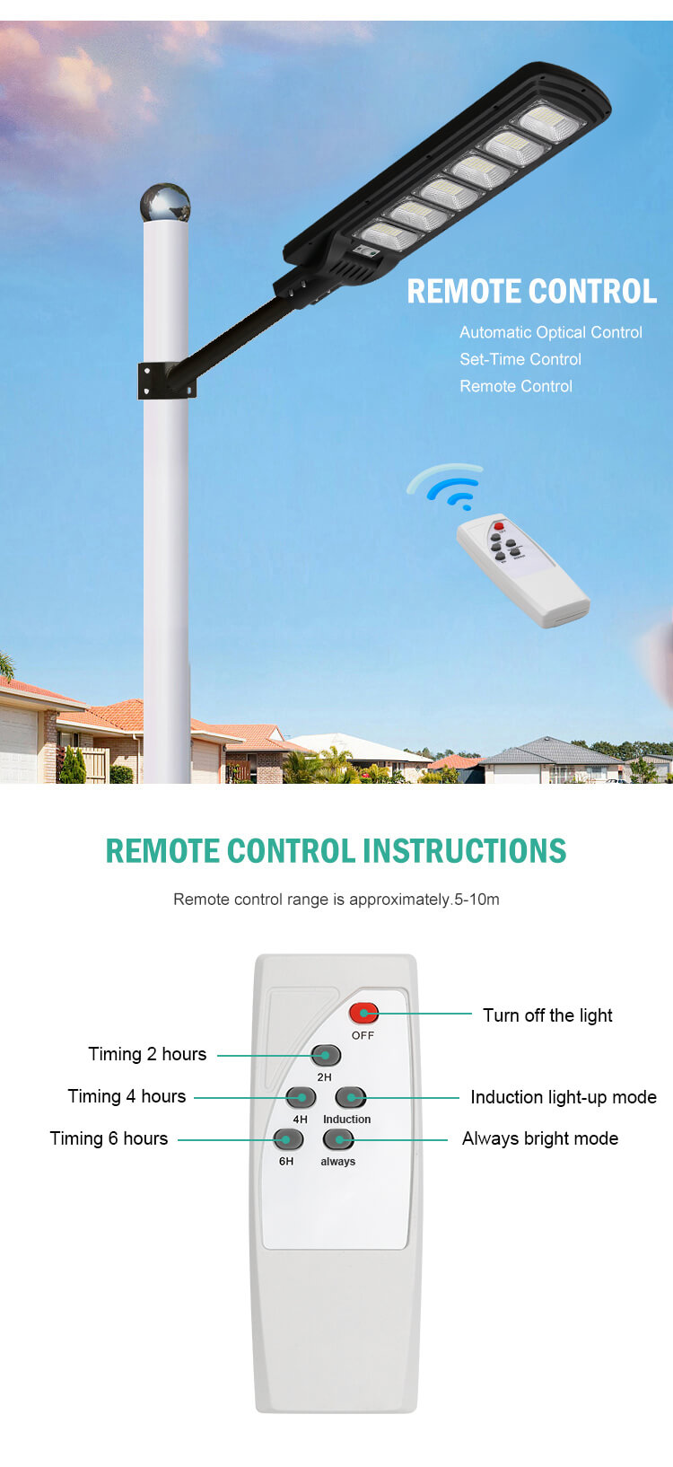 Battery 3.2V/16000MAH 100lm/w 100w 200w 300w Solar Street Light with Remote Control
