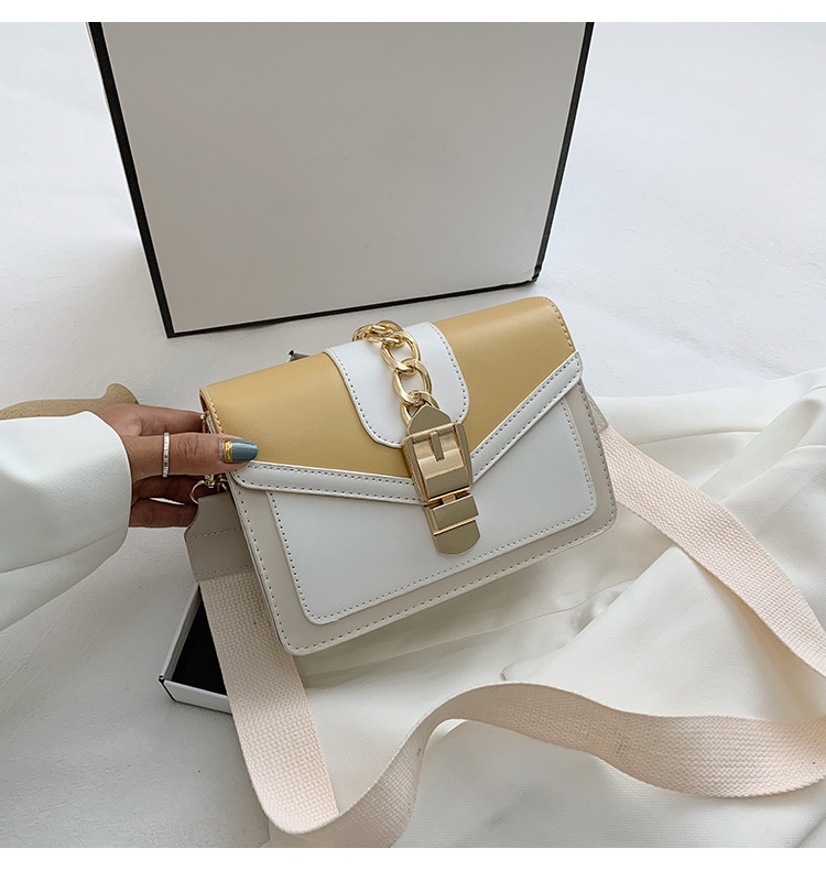 Contrast Color Ladies Cross Body Bag PU Leather Luxury Purses for Women Shoulder Bag