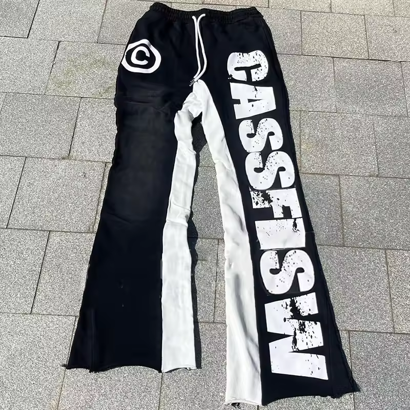 Streetwear 100% Cotton French Terry Flared Sweatpants with Customized Color Options