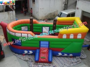China Kids Outdoor Commercial Bouncy Castles Pirate Inflatable Moonwalk House 6L x 3W x 2.5H on sale
