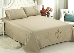 China Lightweight Fabric Luxury Sheet Sets / Duvet Covers Embroidered Cotton Sheets wholesale