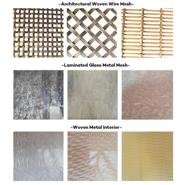 Decorative Metal Wire Mesh Antique Brass Architectural Woven Satin Brass Creative Grille for Hotel Lobby Cabinet Door Decoration