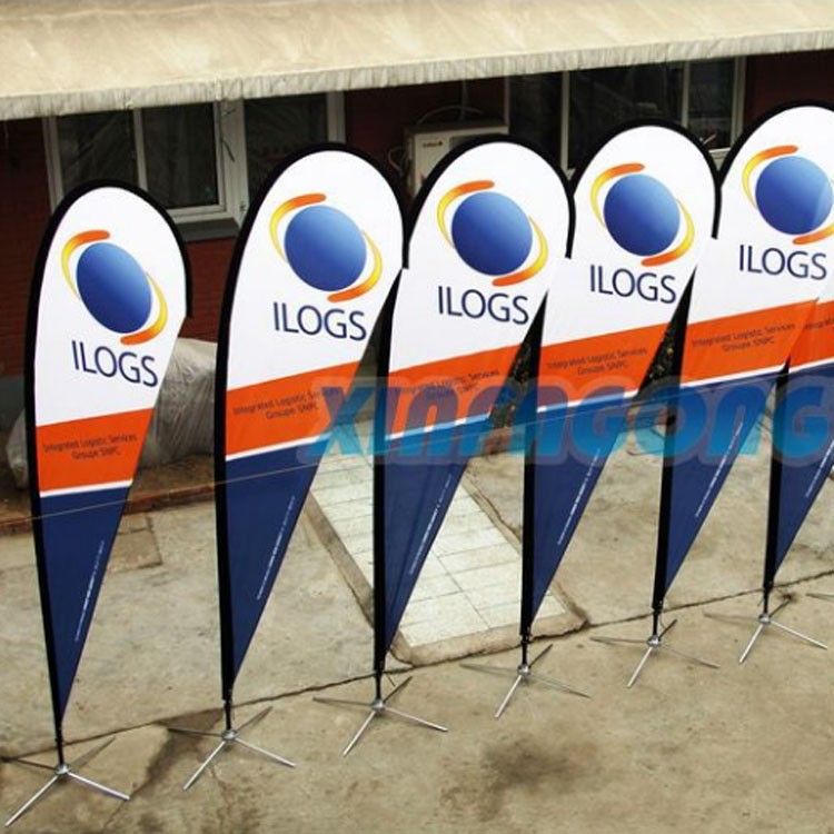 outdoor flying polyester double sided Advertising beach flag Marketing custom Feather banner