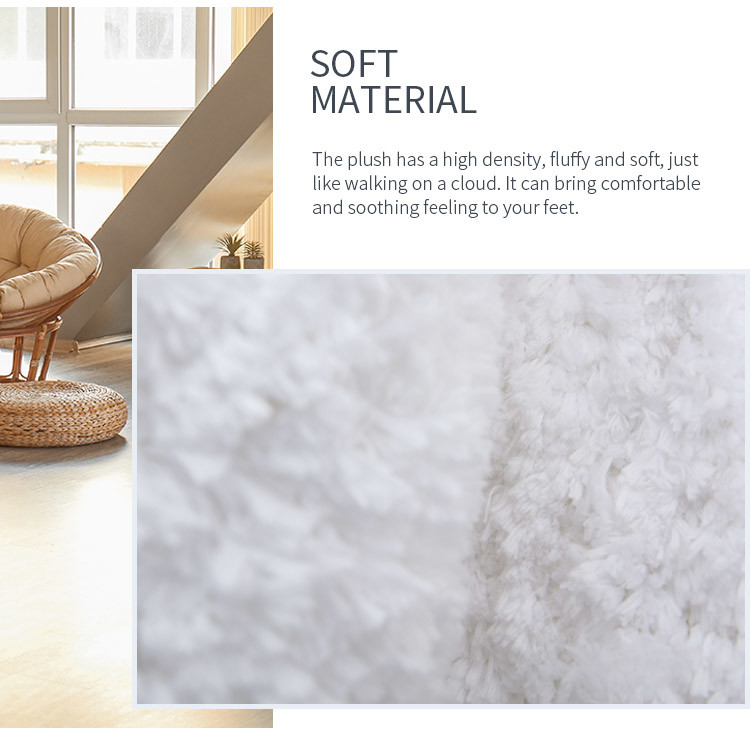 D4 Microfiber Tufted Anti Slip Sponge Backed Shaggy Bathroom Mats