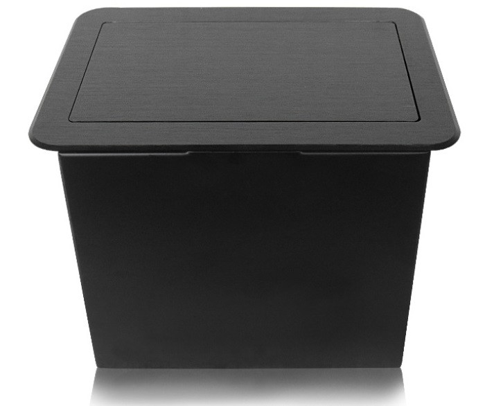 Brushed Black Color Pop Up Power Socket 45 Degrees Interface Opened