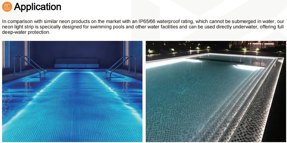 RGB RGBW Swimming Pool Neon Lights Strip Flexible LED Neon Lighting IP65 / IP68