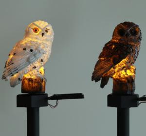 China Waterproof IP55 Resin 0.06w Solar Owl Garden Stake Light wholesale