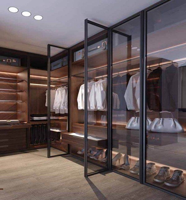 Elegant Glass Wardrobe With Led Light For Customer's Drawings Advantage Wooden Wardrobes