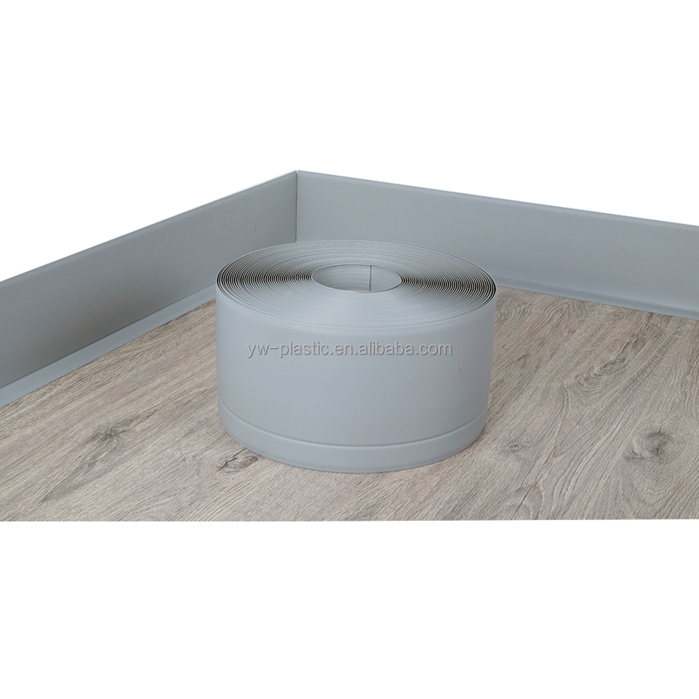 30% Deposit 70% Balance PVC White Baseboards Adhesive Back Vinyl Cove Wall Base Roll 10mm