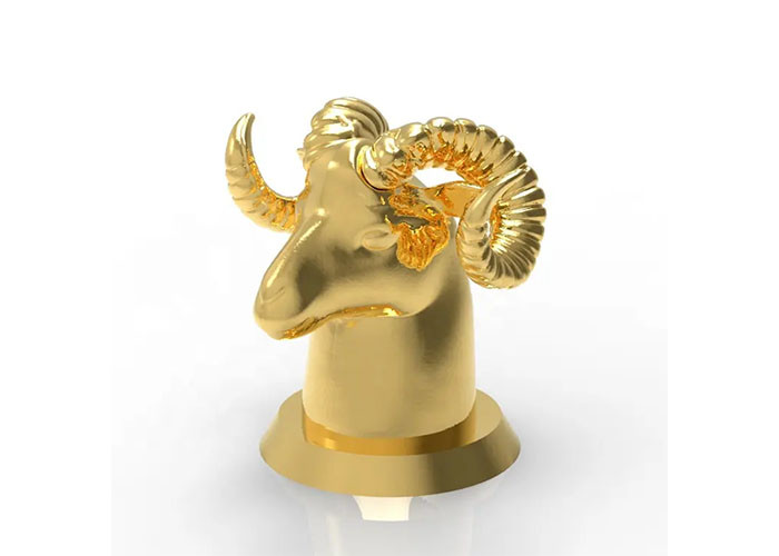 Luxury Zamac Creative Animal Style Perfume Bottle Cover 15Mm Gold Metal Zinc Alloy