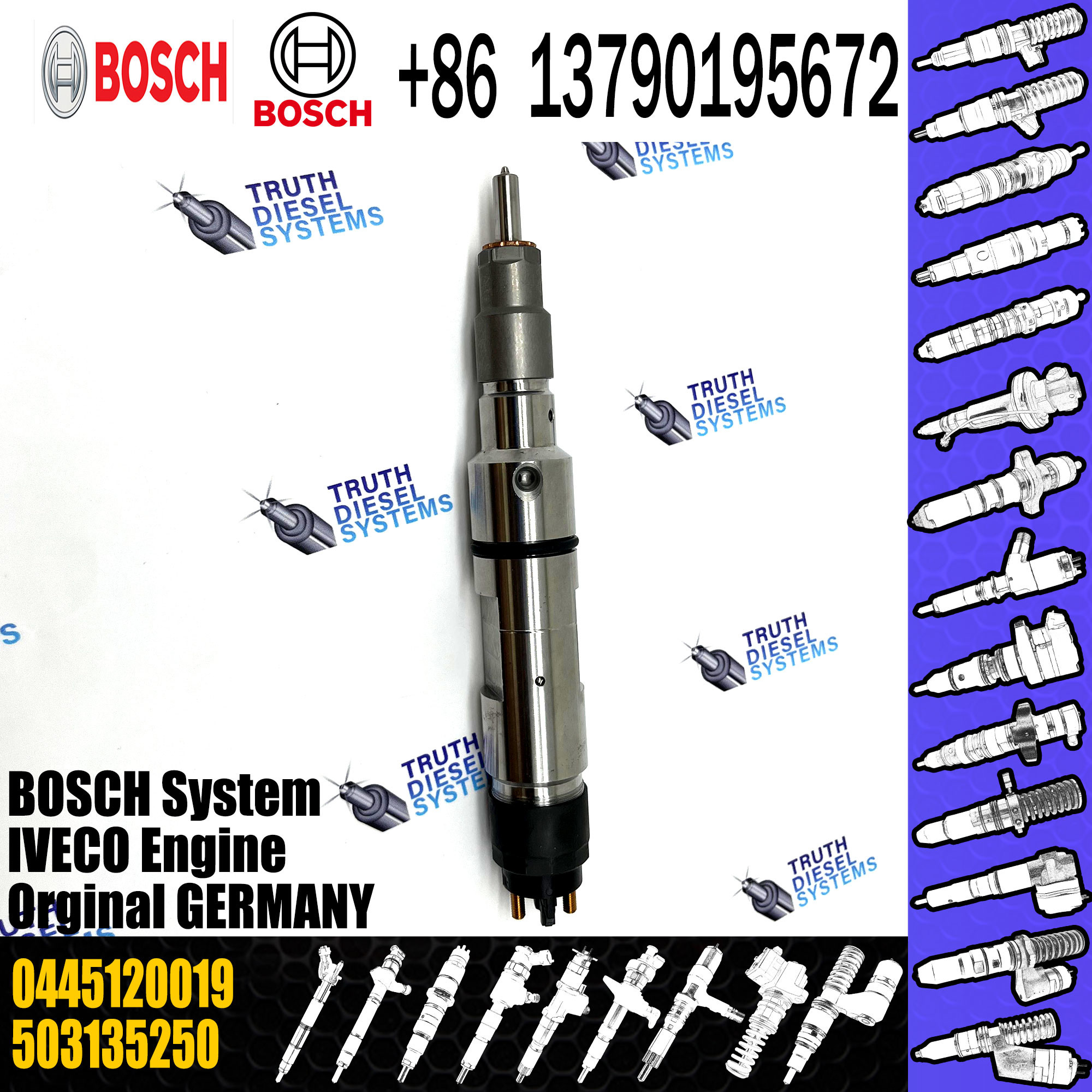 Injector 0445120084 0445120019 0445120020 for 5010550956 5010477874 IVECO 50313525