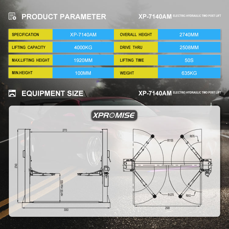 Two Post Car Lift Ce Safety Approved For Home Garage Equipment Simple Manual Control