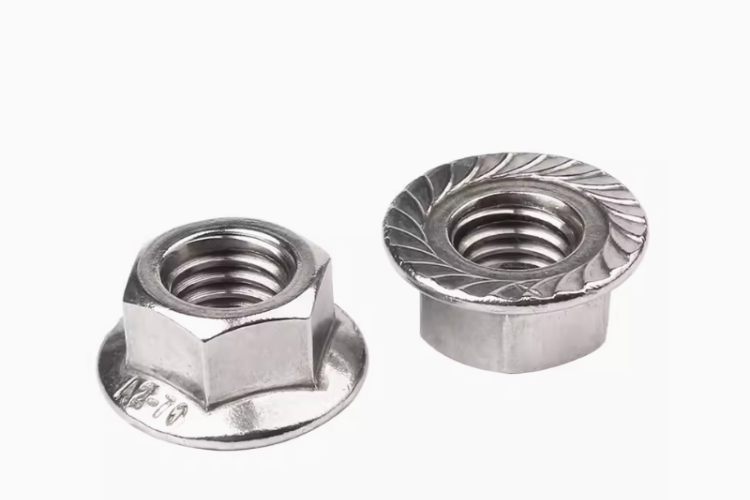 M3 M4 Stainless steel Hexagon Flange Nuts SUS304 SUS316 A2-70 A4 Metal hex Flange nuts