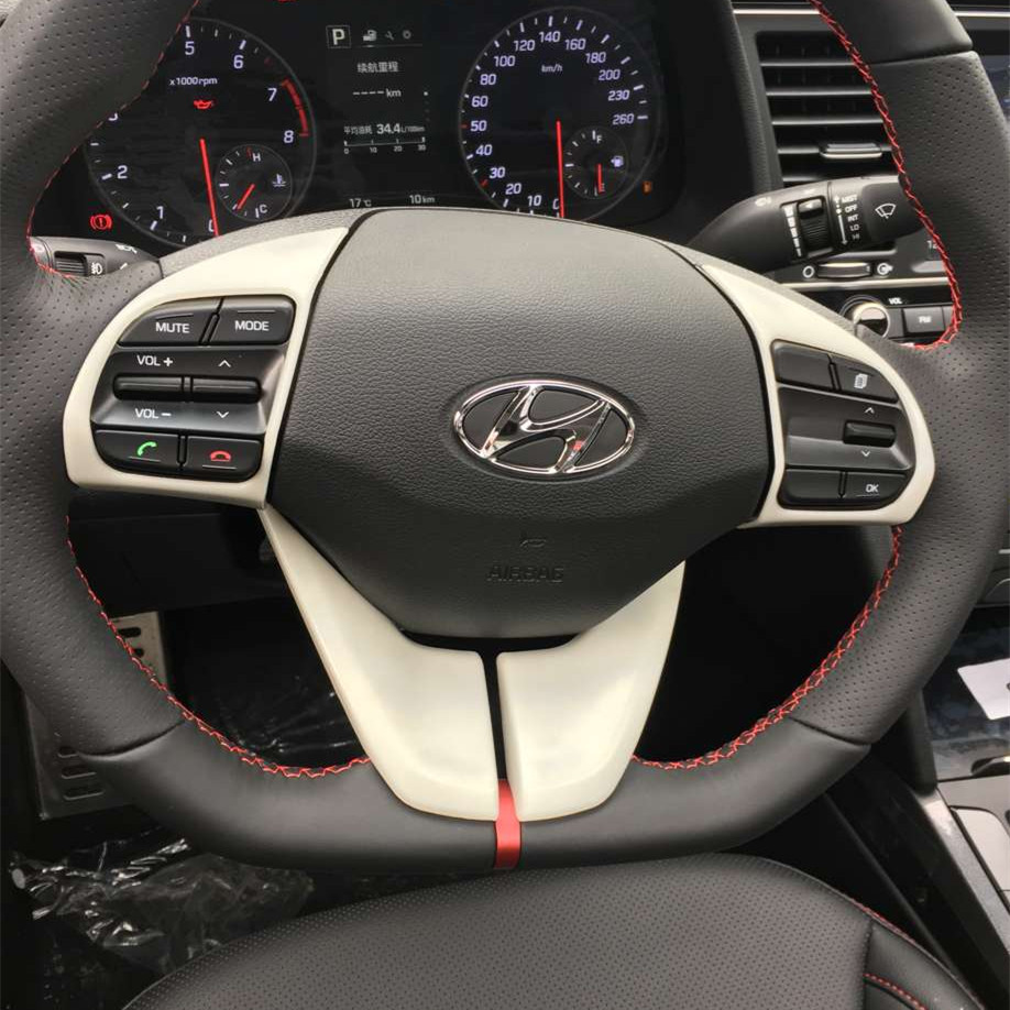Chromed Auto Interior Steering Wheel Garnish for Hyundai Elantra 2016 Avante