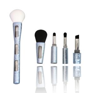 China Personalized Travel Eyeshadow Brush Set Blending 4 In 1 Blue wholesale