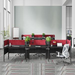 China Red Black 6-Person Office Workstation Desk BS-W101 wholesale