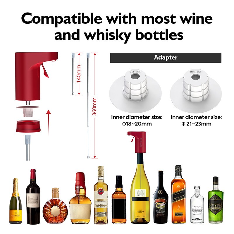 ABS Food Grade Silicone PP Smart Whiskey Dispenser With LED Touch Screen Display 30 Pcs /carton