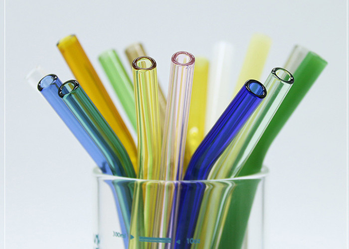Transparent color glass straws anti high temperature pipe juice drink milk tea straw