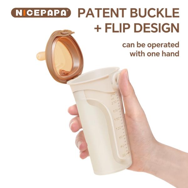 NICEPAPA FLIP-CAP Durable BPA-Free Food Grade Silicone Baby Bottle Hollow Scale