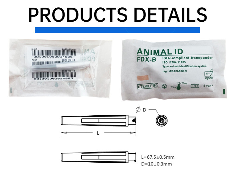 2.12*12mm ISO Transponder Microchip ISO11784 / 5 FDX - B International Standard Injectable Transponders