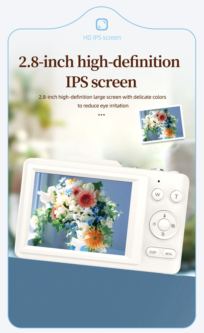 Retro Digital Camera 4K for Travel 2.8" IPS Screen 16X Digital Zoom Anti-shake Vlogging Mini Digital Cameras