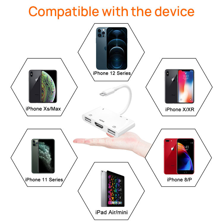 6 In 1 OEM Multifunction USB OTG Cable Adapter For iphone