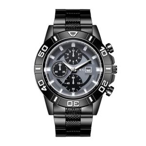 China Customized Alloy Quartz Chronograph Watch Stainless Steel Waterproof Quartz Wristwatch wholesale