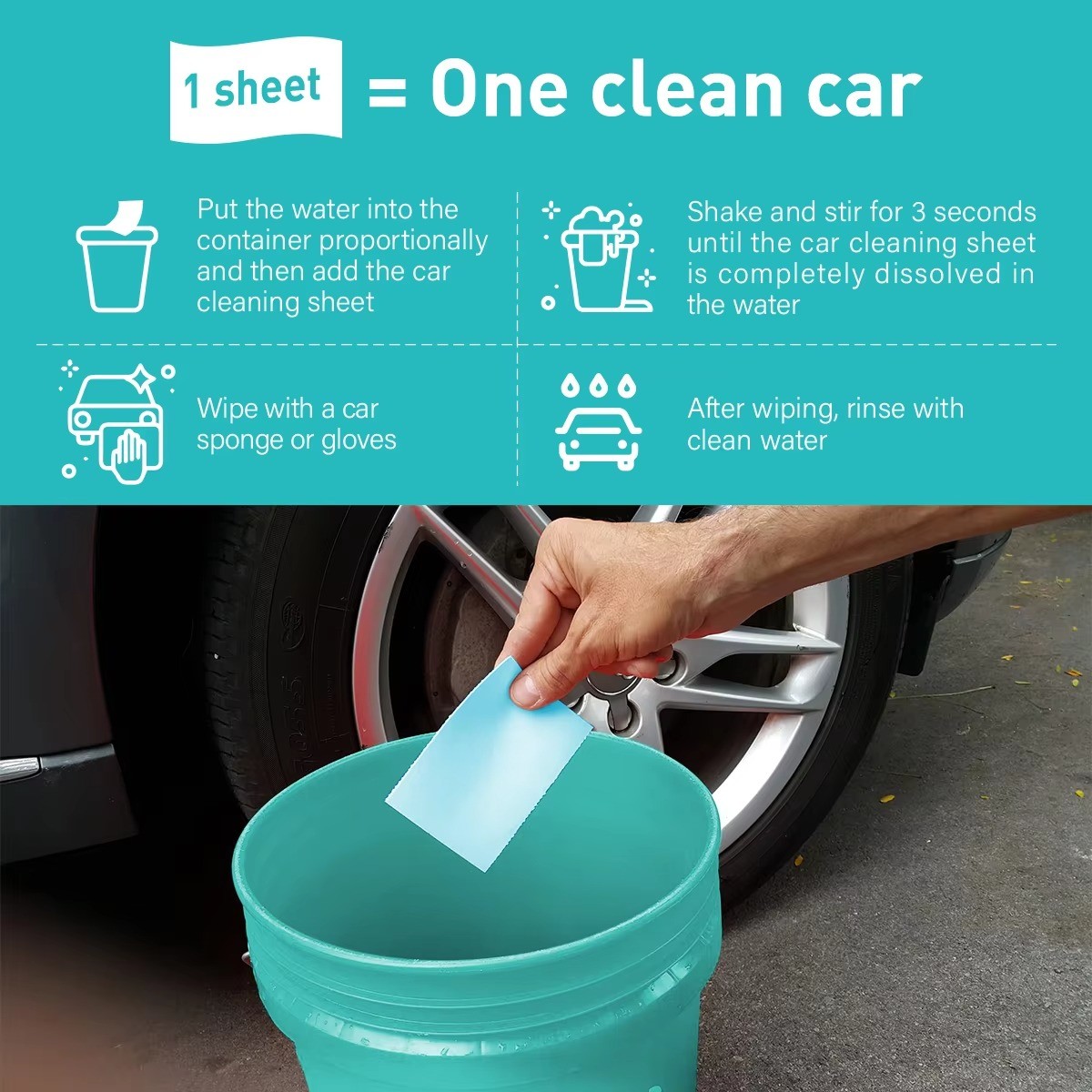 Eco Friendly Car Wash Strips Natural Biodegradable High Foam Easy Cleaning