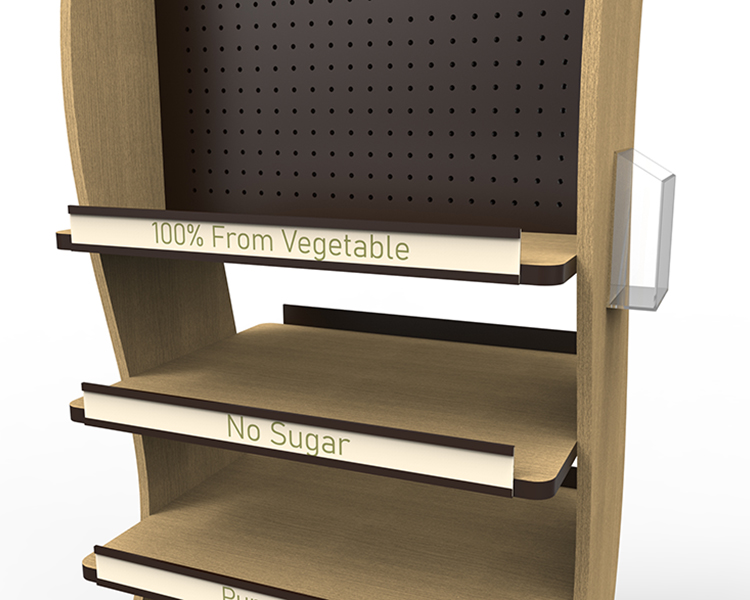Light Duty Wooden Display Stand Serum Set Display Rack Wood With Casters